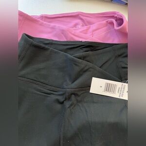 New Danskin Women's Cross Waist Bike Short, 2-pack black pink